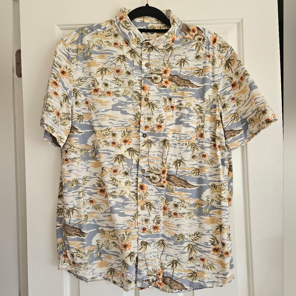 Cedar Wood State Hawaiian Shirt -size xl